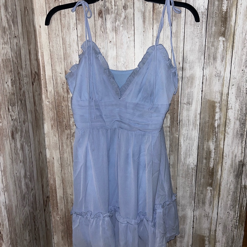 Cider Sky Blue Ruffle Dress